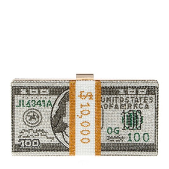 Handbags - •Bank Roll Betty• Money Stacks Rhinestone Clutch